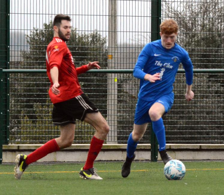 Lewis Miller - teenager scored for Merlins Bridge